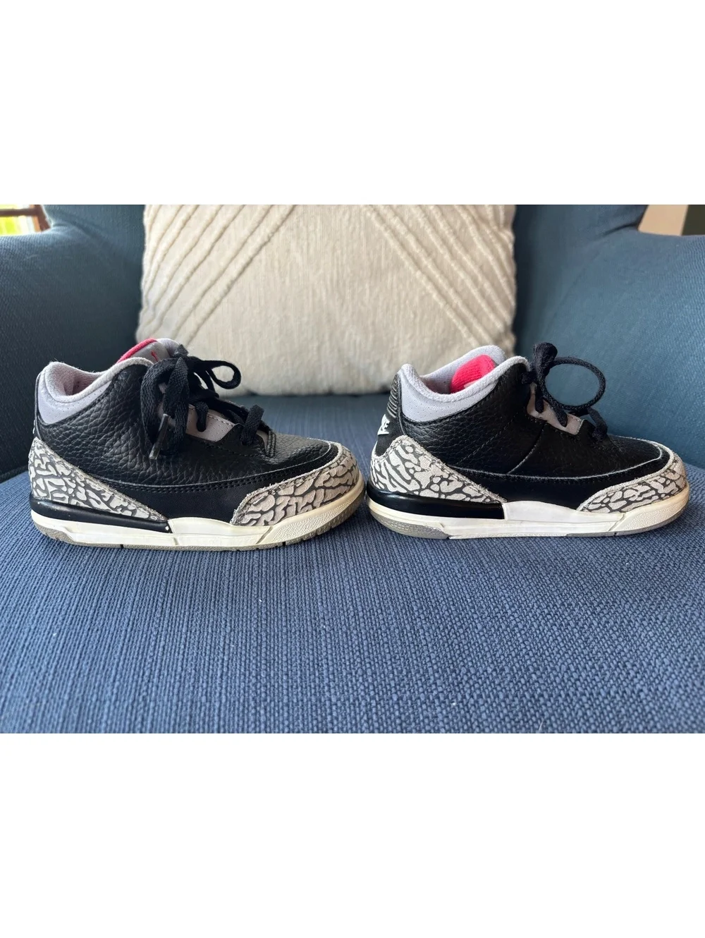 Nike Air Jordan 3 Retro TD Black Cement 832033-021 Toddler Size 8C Shoes
